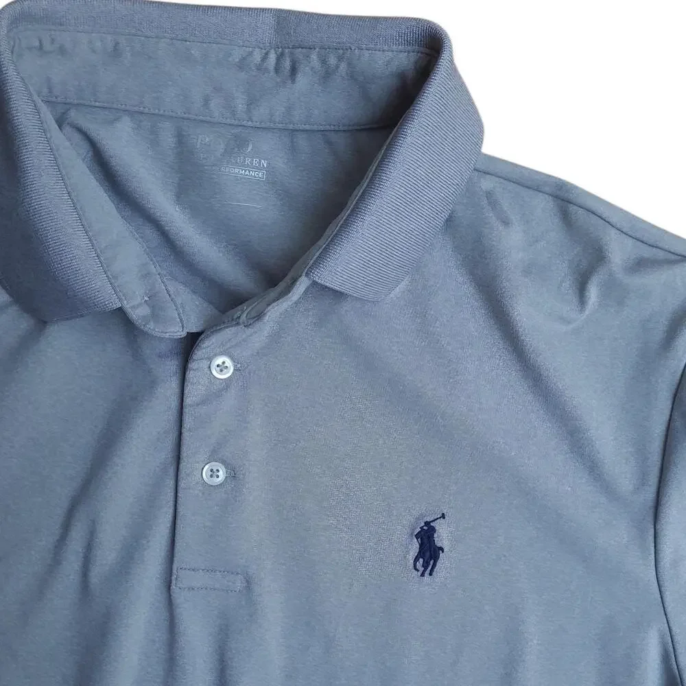 Polo Ralph Lauren  Performance Polo Shirt Grey Short Sleeve Men's Large
